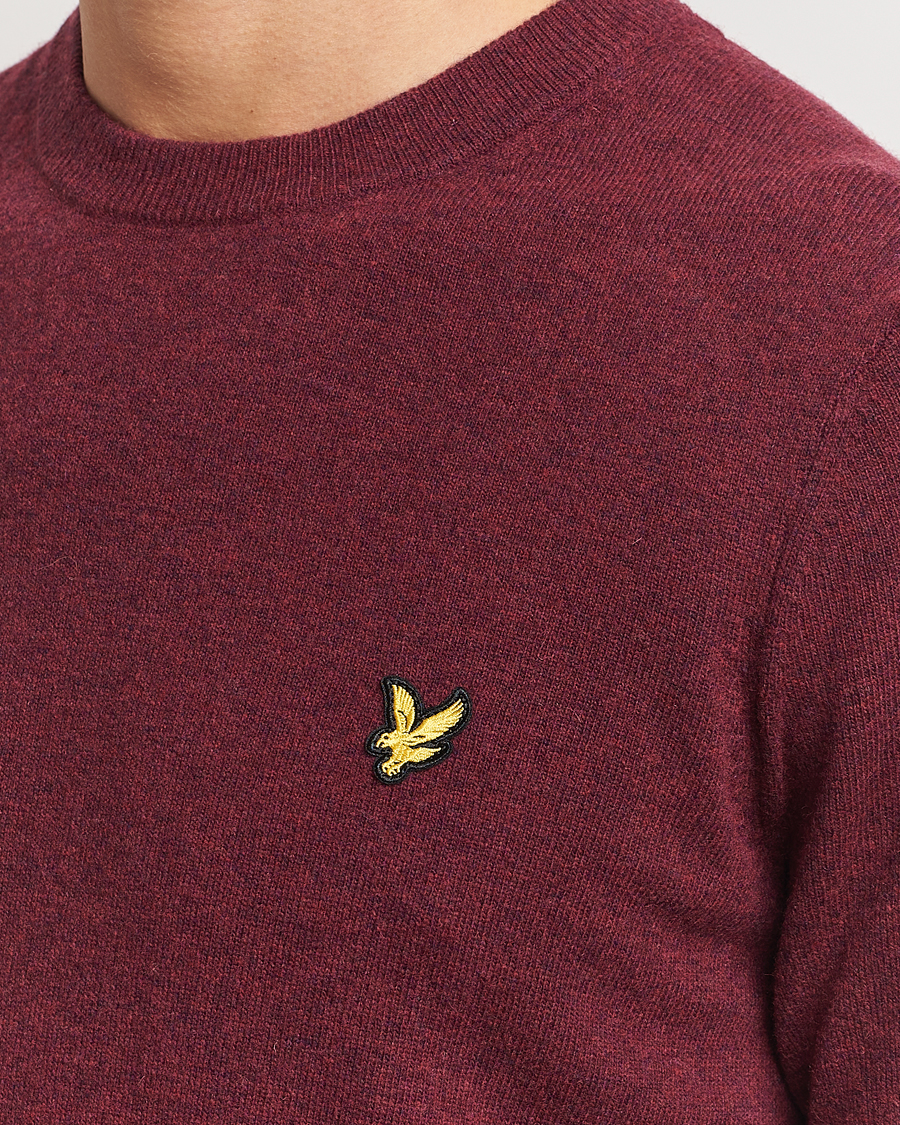 Herren | Pullover | Lyle & Scott | Lambswool Crew Neck Pullover Burgundy Marl