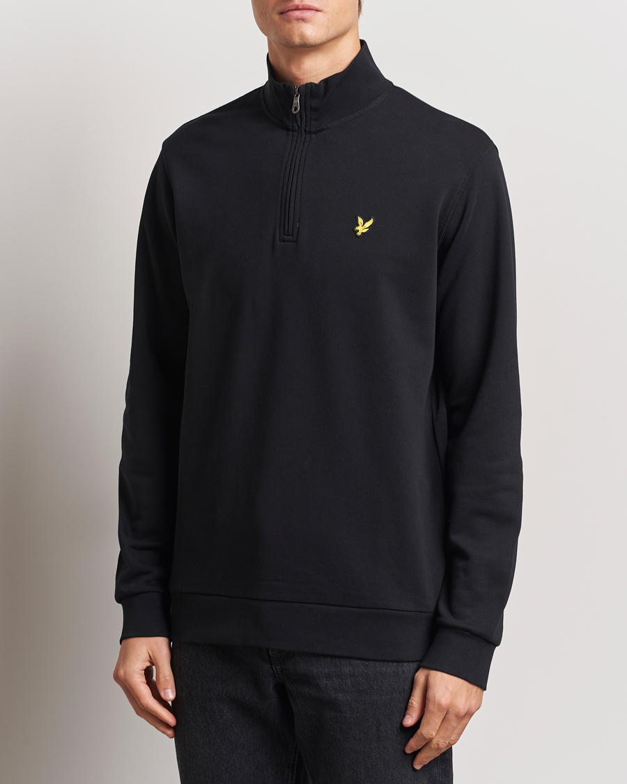 Herren | Pullover | Lyle & Scott | Loopback Half Zip Sweater Jet Black