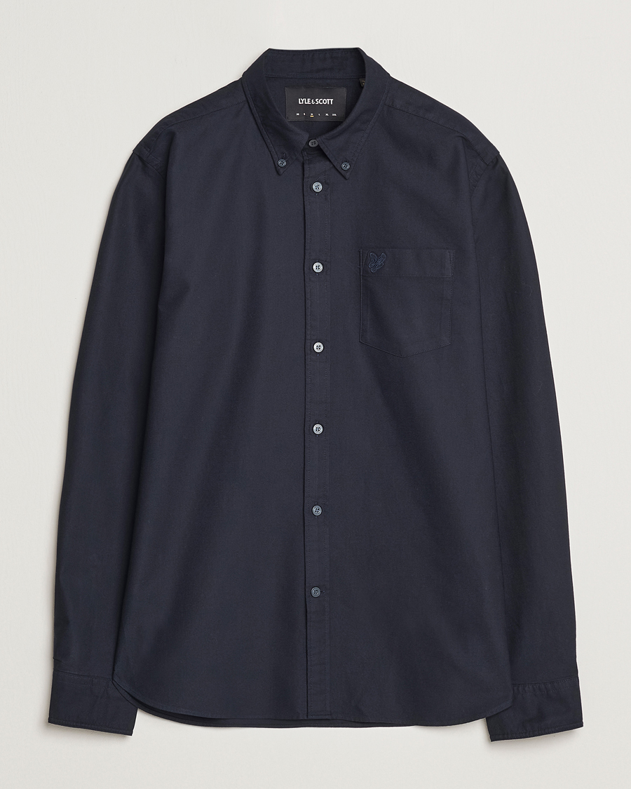 Herren | Hemden | Lyle & Scott | Tonal Eagle Plain Oxford Shirt Dark Navy