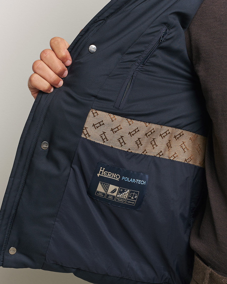 Herren | Jacken | Herno | Faux Fur Down Jacket Navy