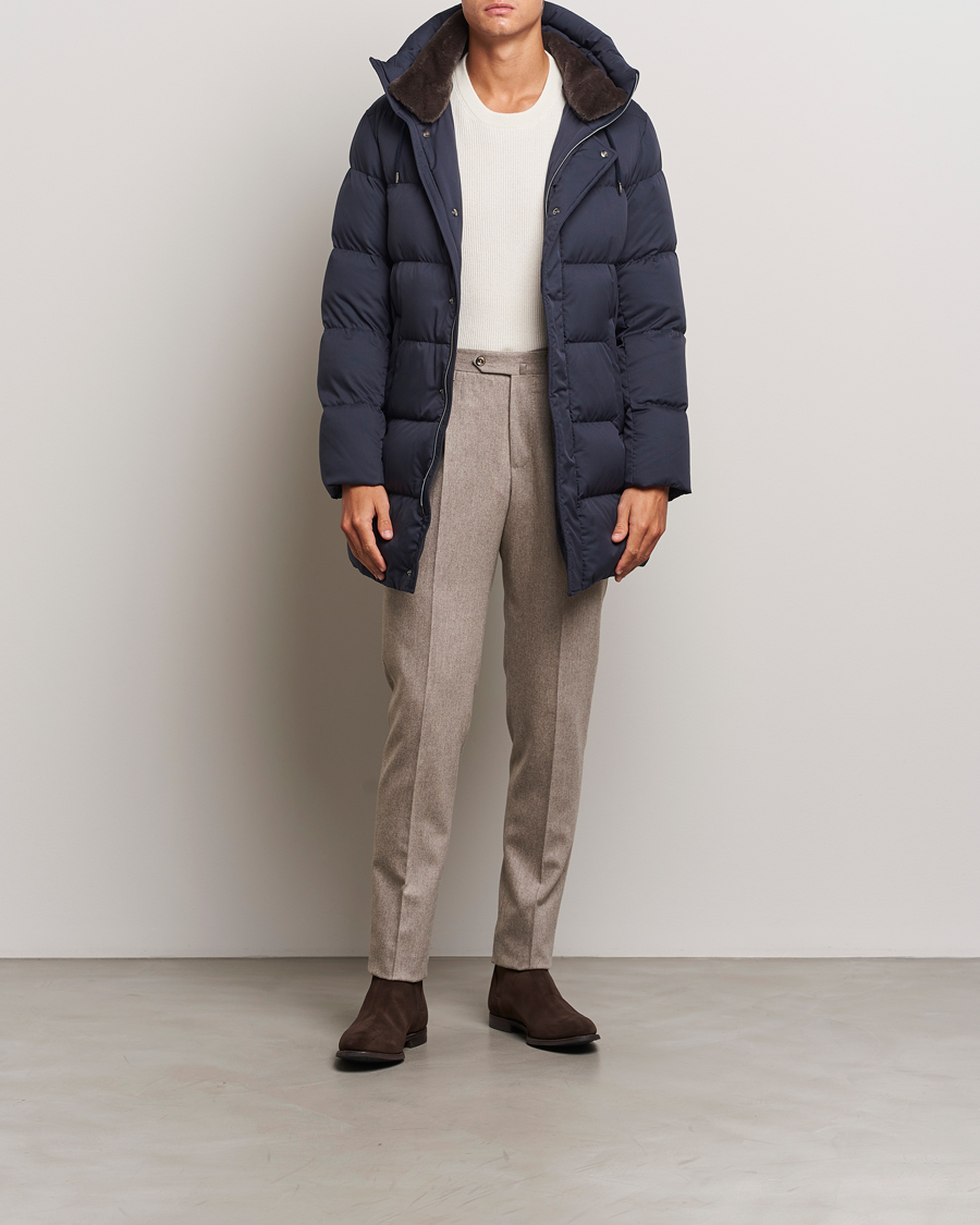 Herren | Jacken | Herno | Faux Fur Down Parka Navy