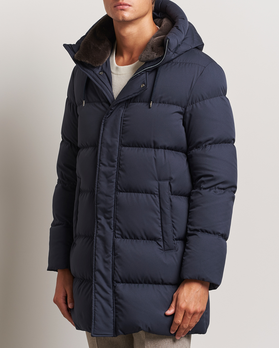 Herren | Jacken | Herno | Faux Fur Down Parka Navy