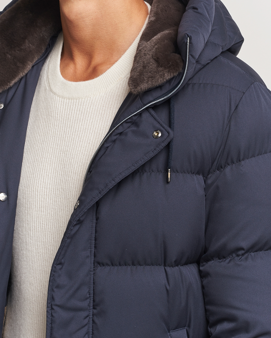 Herren | Jacken | Herno | Faux Fur Down Parka Navy