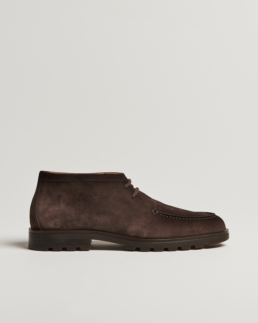 Herren | Santoni Winter Chukka Boot Dark Brown Suede | Santoni | Winter Chukka Boot Dark Brown Suede