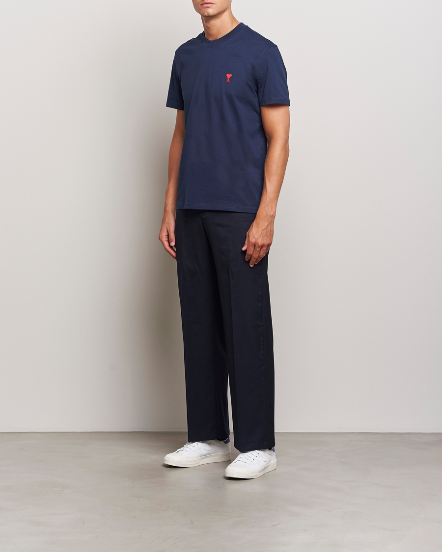 Herren | T-Shirts | AMI | Heart Logo T-Shirt Nautic Blue