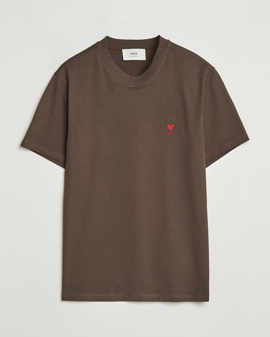 Herren | T-Shirts | AMI | Heart Logo T-Shirt Dark Coffee