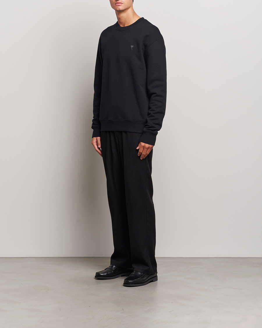 Herren | Pullover | AMI | Tonal Heart Logo Sweatshirt Black