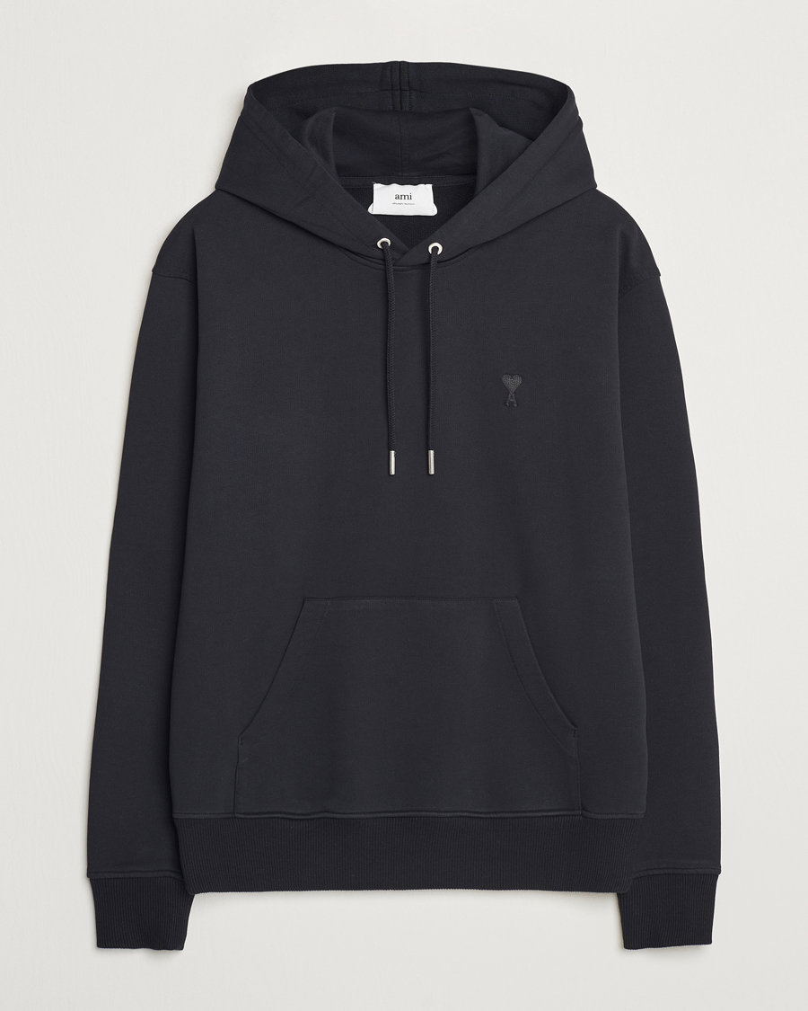 Herren | Pullover | AMI | Tonal Heart Logo Hoodie Black