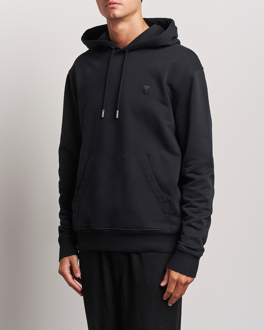 Herren | Pullover | AMI | Tonal Heart Logo Hoodie Black