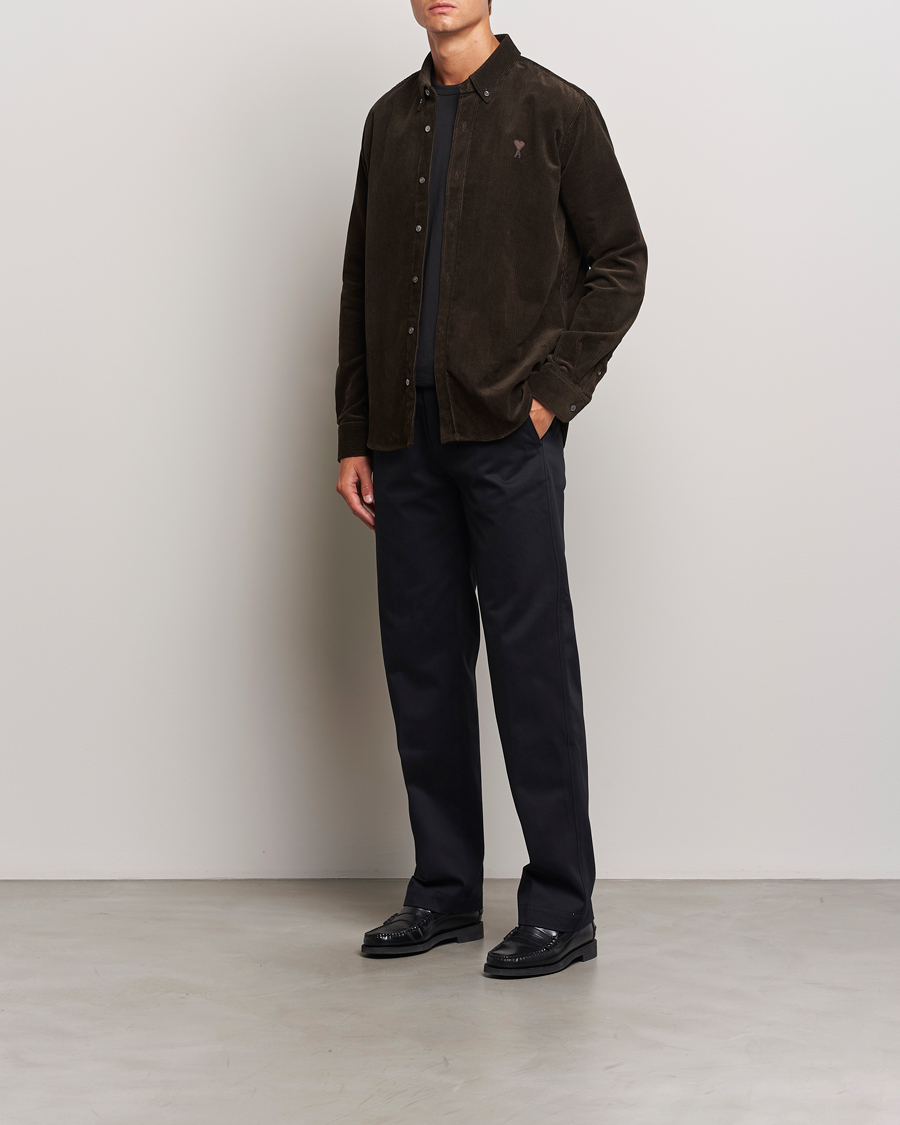 Herren | Hosen | AMI | Straight Fit Chino Trousers Black