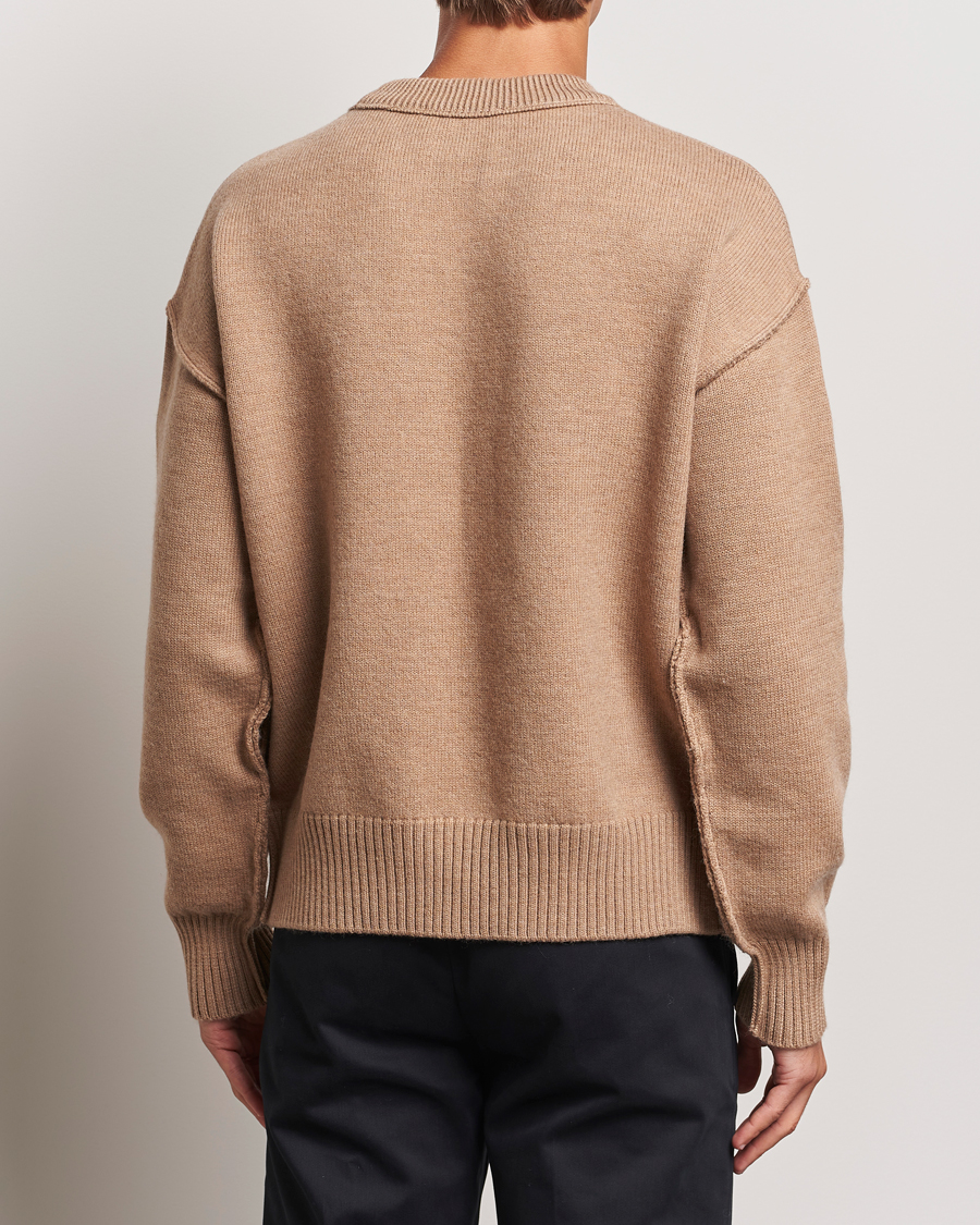 Herren | Pullover | AMI | Big Heart Logo Crew Neck Camel