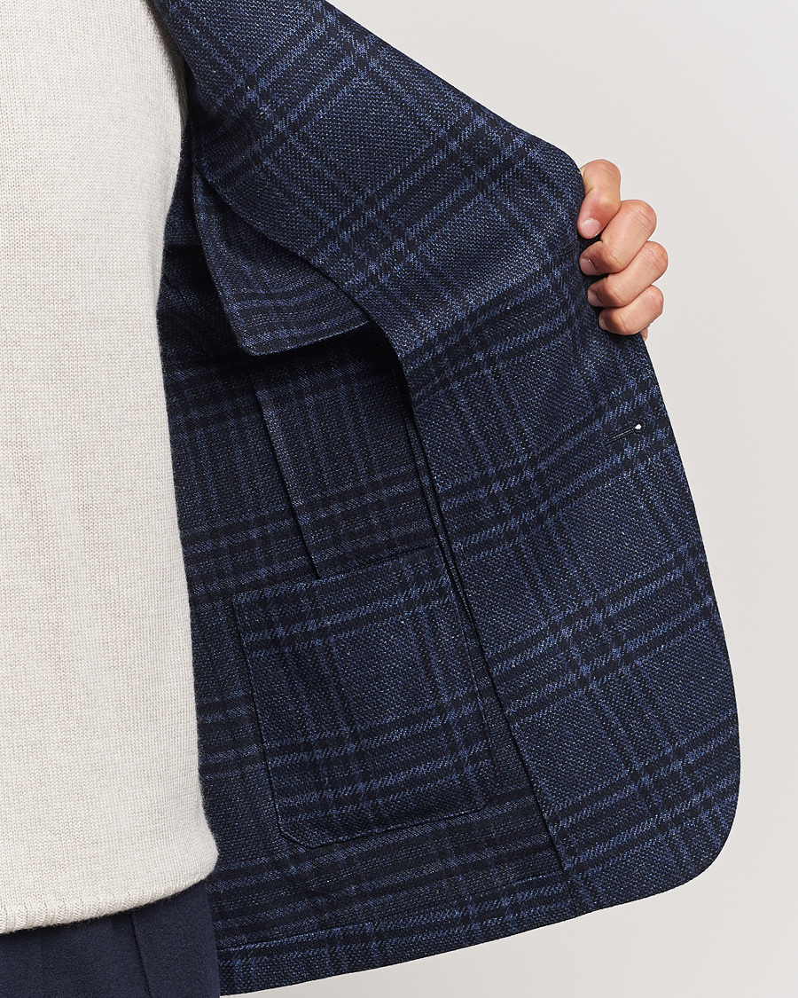 Herren | Sakkos | Zegna | Unconstructed Wool/Silk Blazer Navy Check