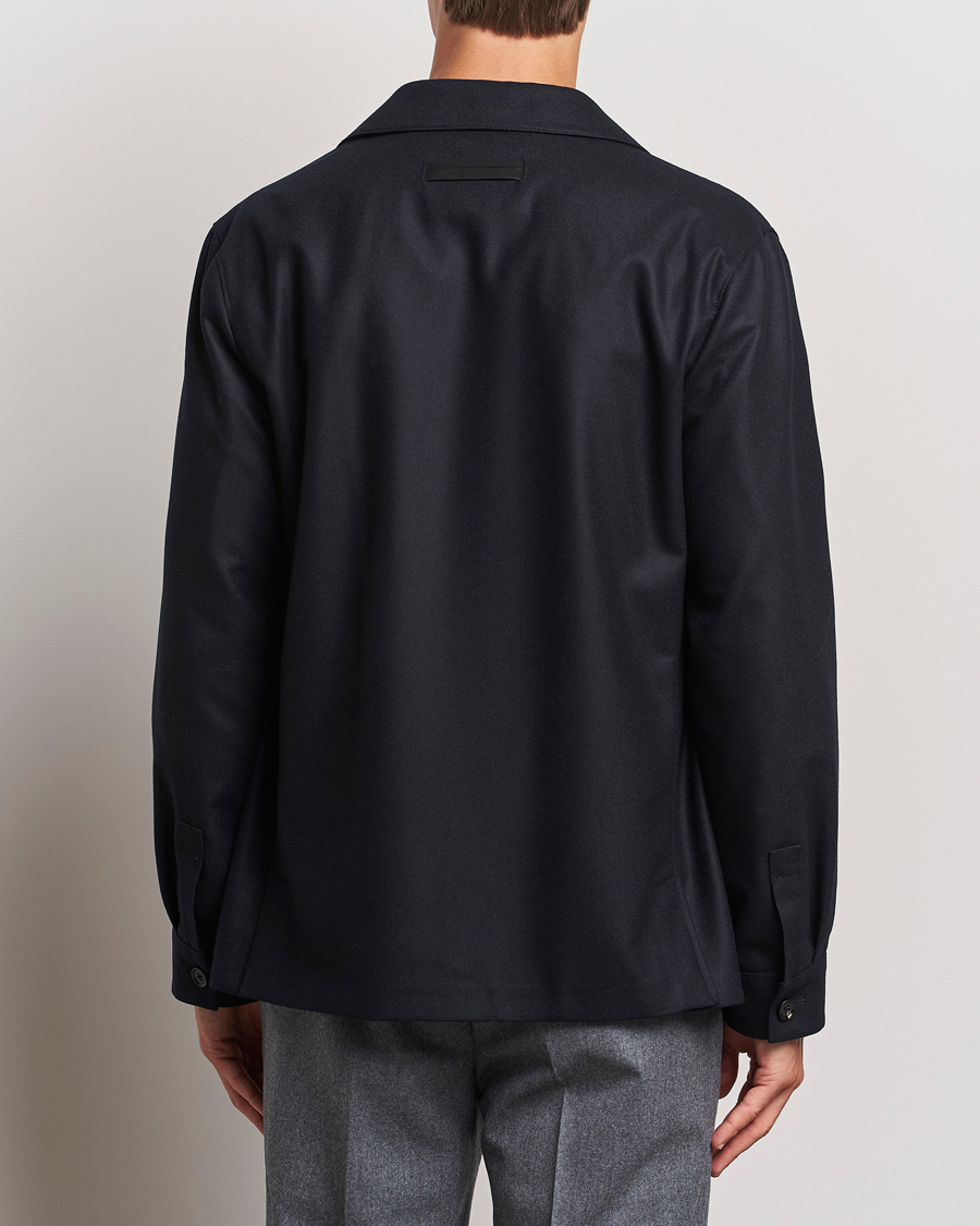 Zegna Flannel Chore Jacket Black