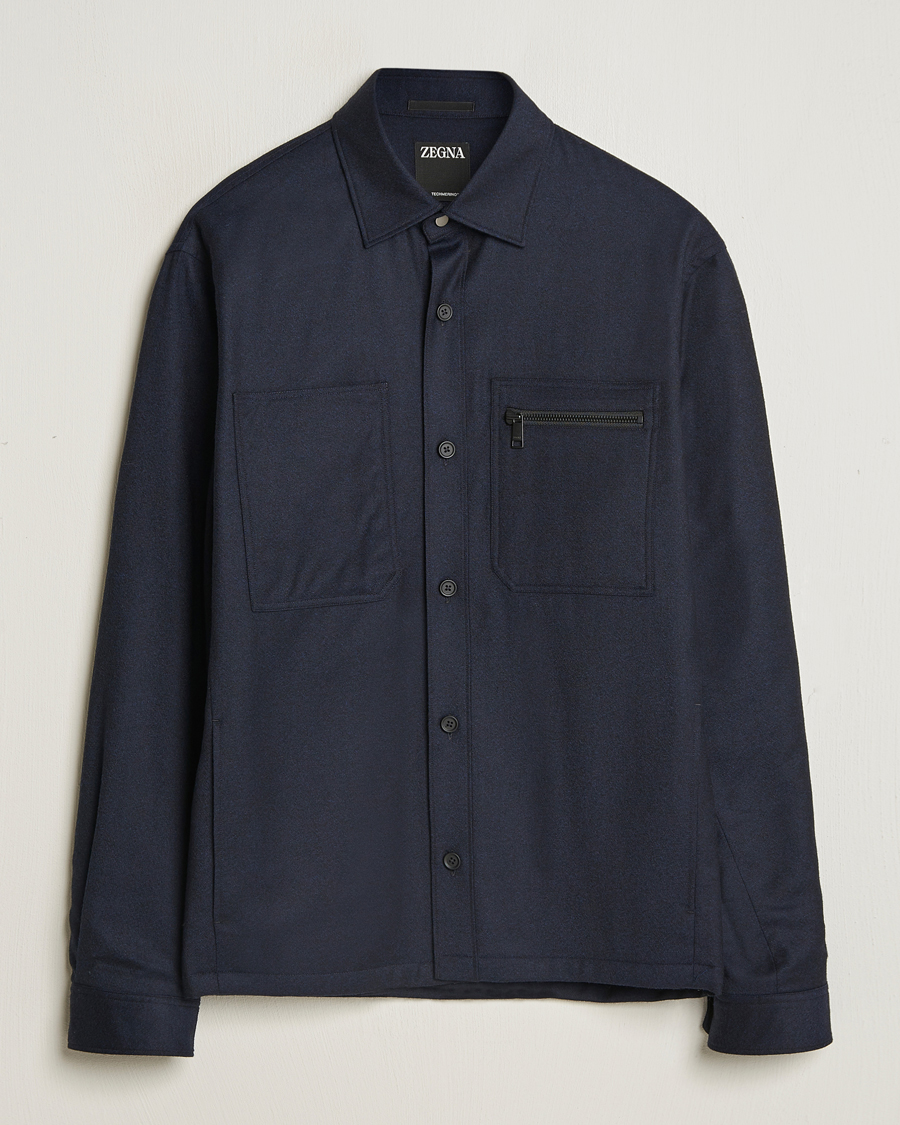 Herren | Jacken | Zegna | Techmerino Flannel Shirt Jacket Navy