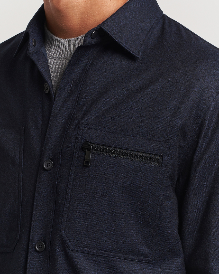 Herren | Jacken | Zegna | Techmerino Flannel Shirt Jacket Navy