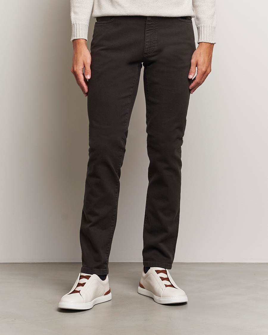 Herren | Hosen | Zegna | 5-Pocket Comfort Denim Pants Dark Brown