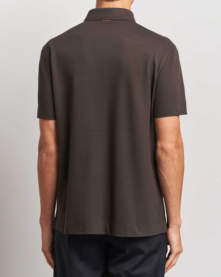 Herren | Poloshirts | Zegna | Short Sleeve Pocket Polo Dark Brown