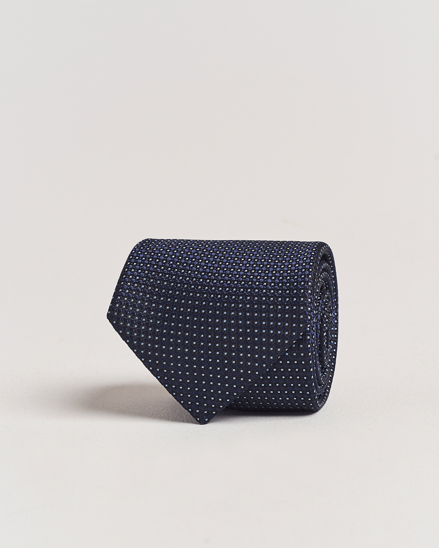 Herren | Krawatten | Zegna | Jacquard Silk Tie Navy