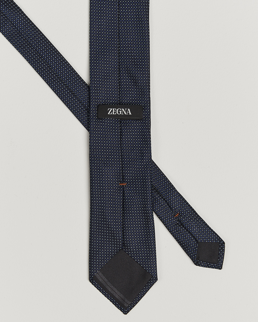 Herren | Krawatten | Zegna | Jacquard Silk Tie Navy