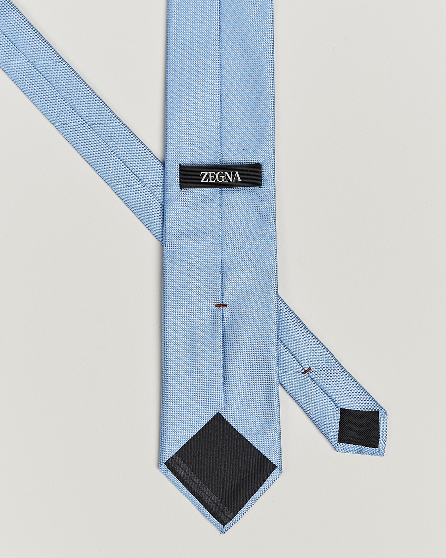 Herren | Zegna Micro Structure Silk Tie Light Blue | Zegna | Micro Structure Silk Tie Light Blue