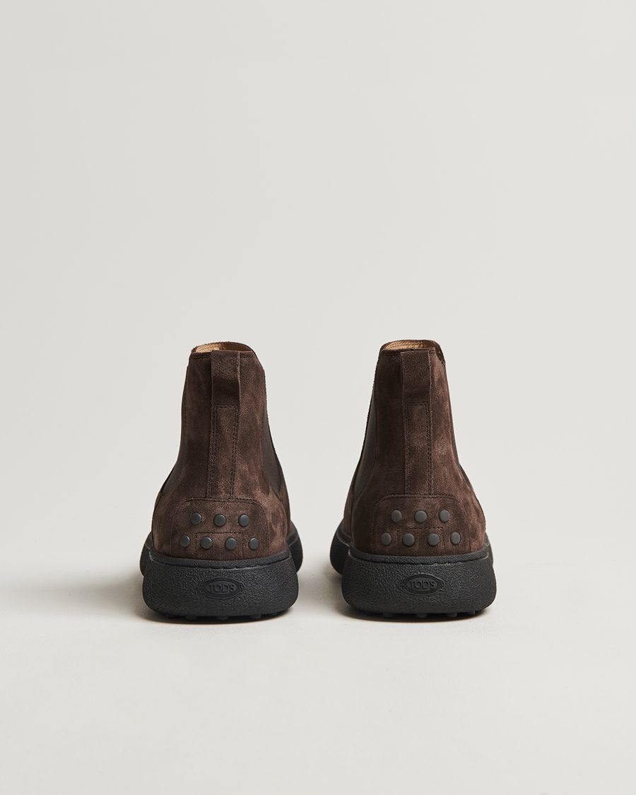 Herren | Tod's Gommino Chelsea Boots Dark Brown Suede | Tod's | Gommino Chelsea Boots Dark Brown Suede