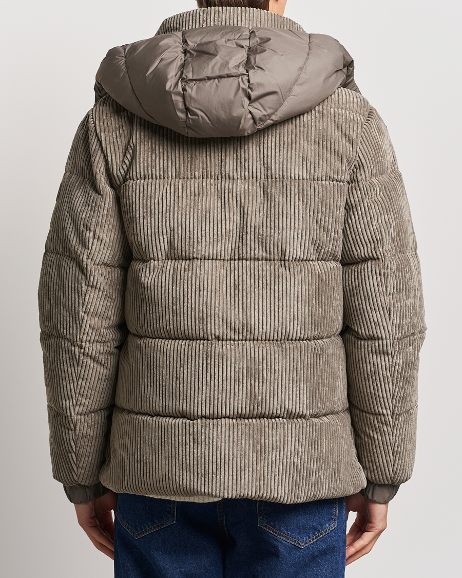 Herren | Jacken | Save The Duck | Albus Cord Padded Puffer Jacket Mud Grey