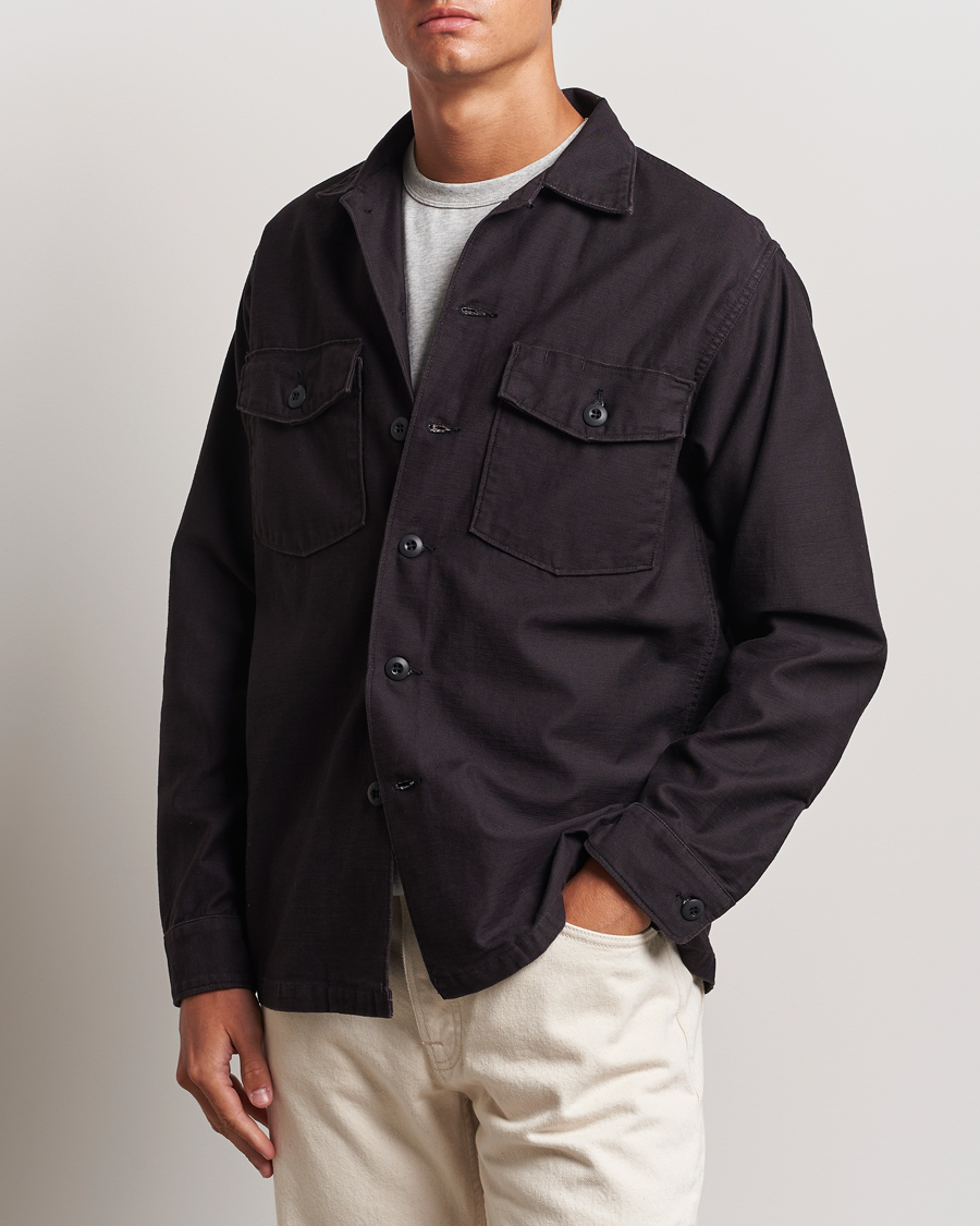 Herren | Hemden | orSlow | Cotton Sateen US Army Overshirt Black