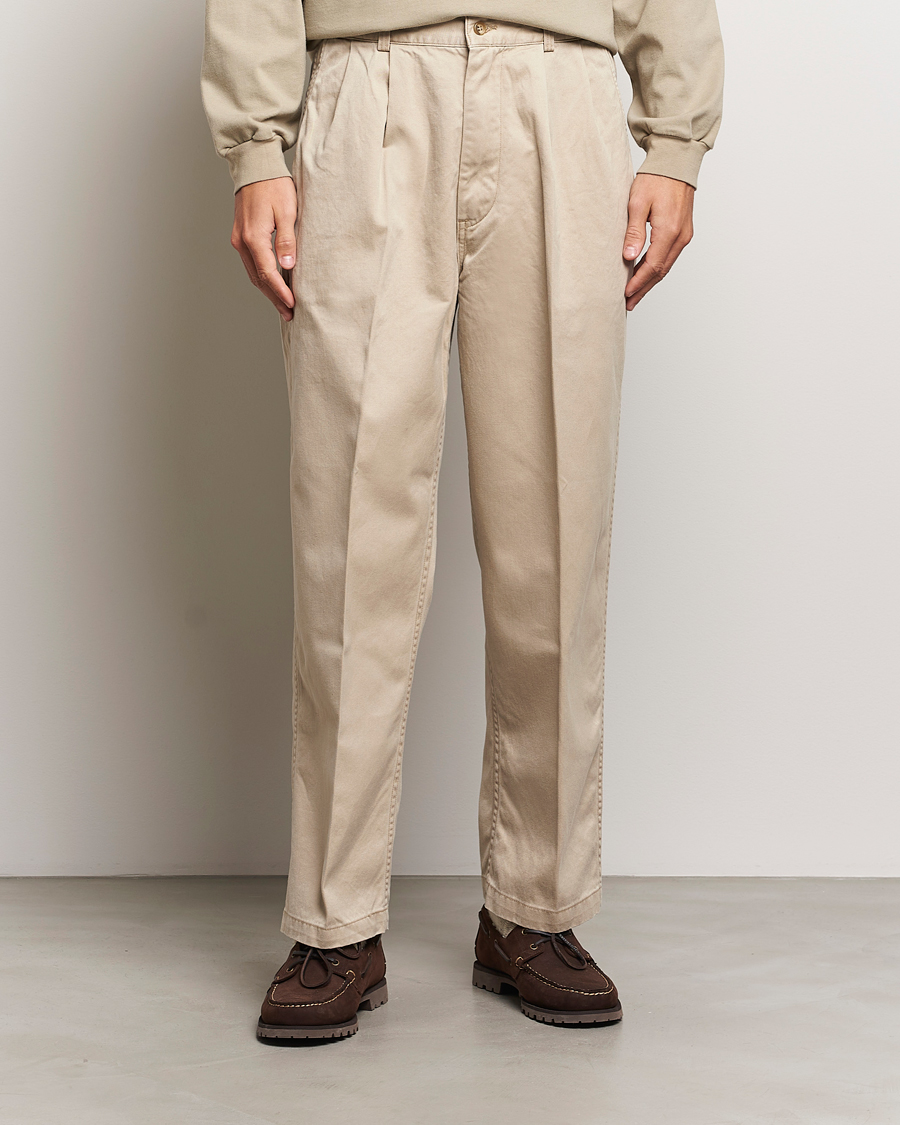 Herren | Hosen | orSlow | Two Tuck Wide Trousers Khaki