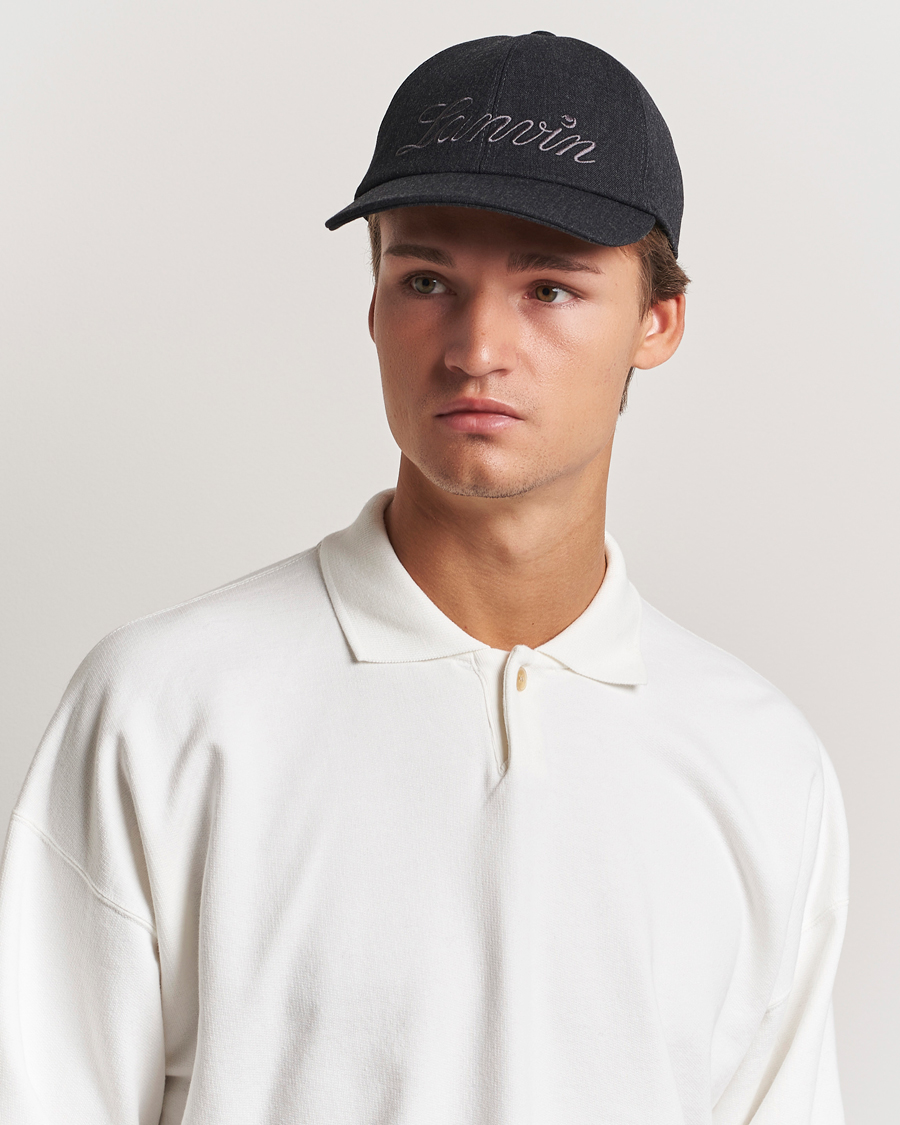 Herren | Lanvin Flannel Baseball Cap Anthracite | Lanvin | Flannel Baseball Cap Anthracite