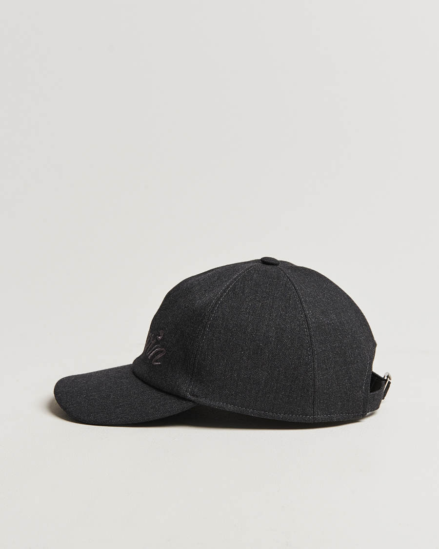 Herren | Lanvin Flannel Baseball Cap Anthracite | Lanvin | Flannel Baseball Cap Anthracite