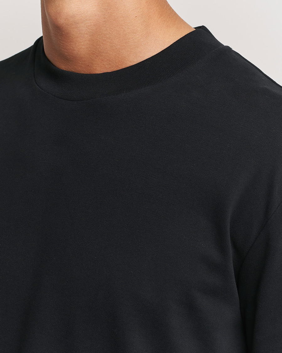 Herren | T-Shirts | Sunspel | Heavy Weight Supima Cotton Long Sleeve T-Shirt Black