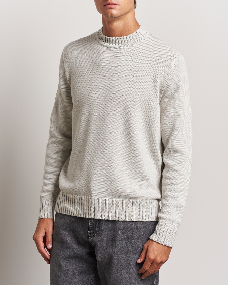 Herren | Pullover | Sunspel | Mid Weight Cotton Crew Putty