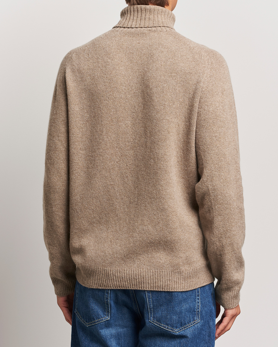 Herren | Pullover | Sunspel | Lambswool Poloshirt Sandstone