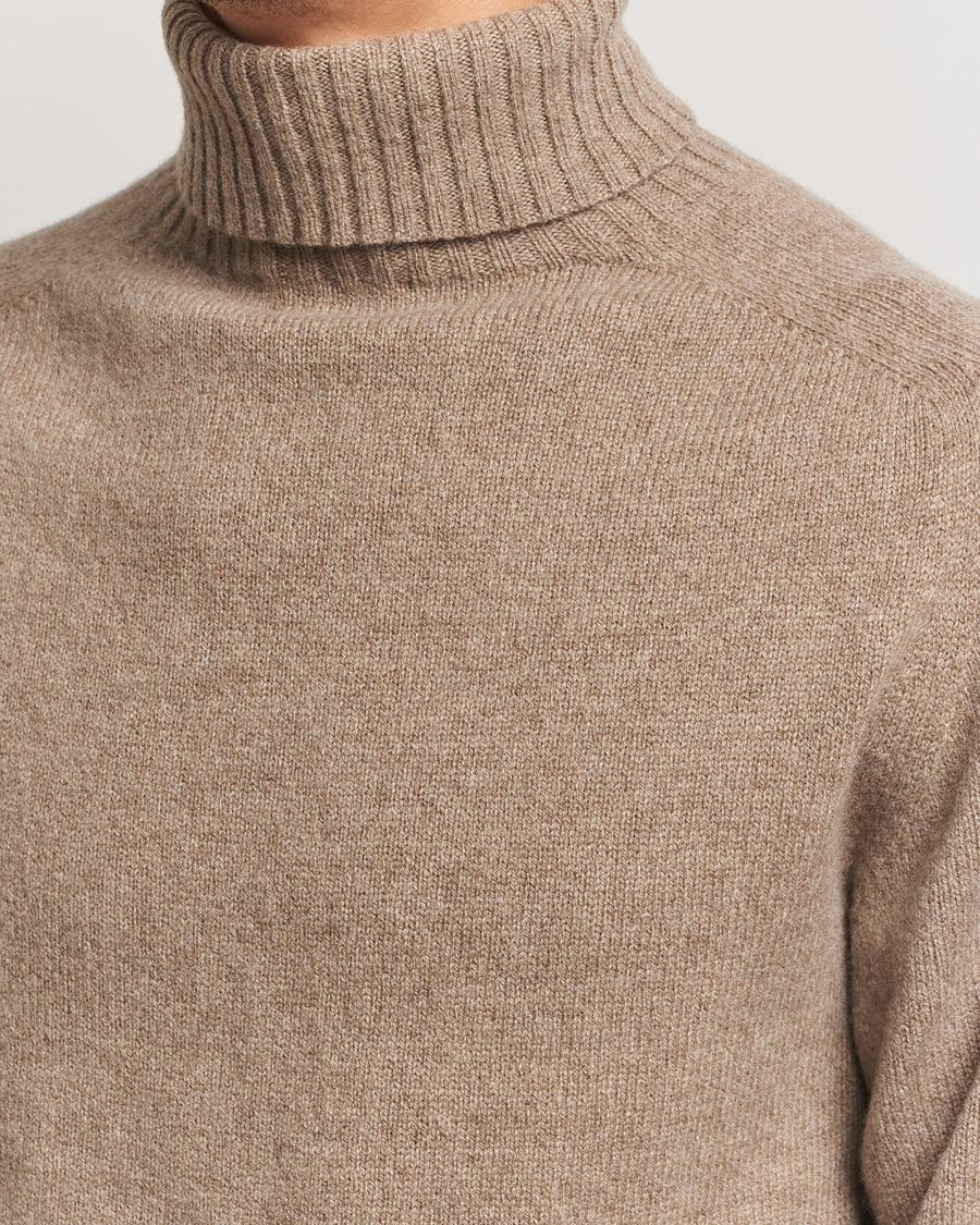Herren | Pullover | Sunspel | Lambswool Poloshirt Sandstone