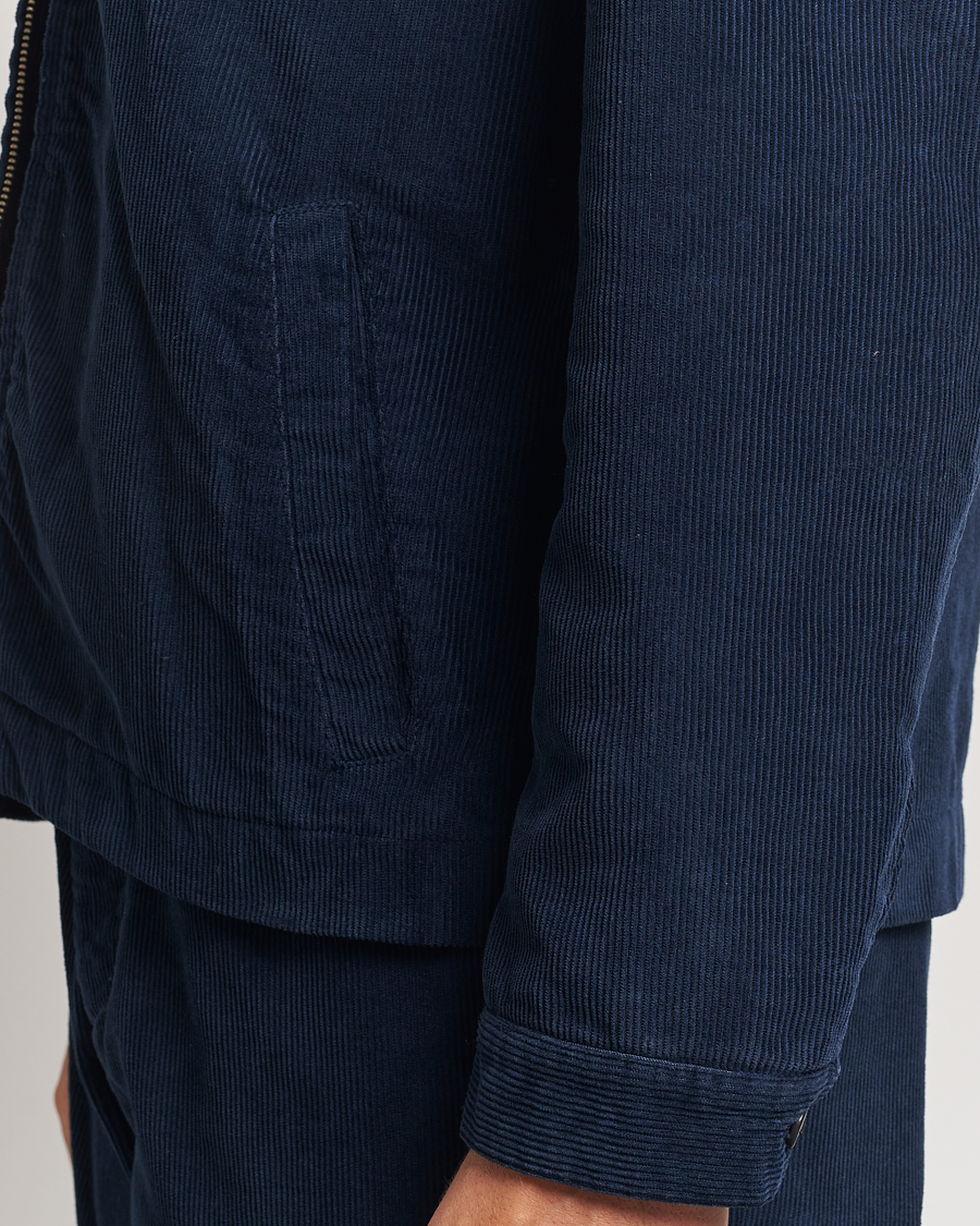 Herren | Jacken | Sunspel | Corduroy Harrington Jacket Navy