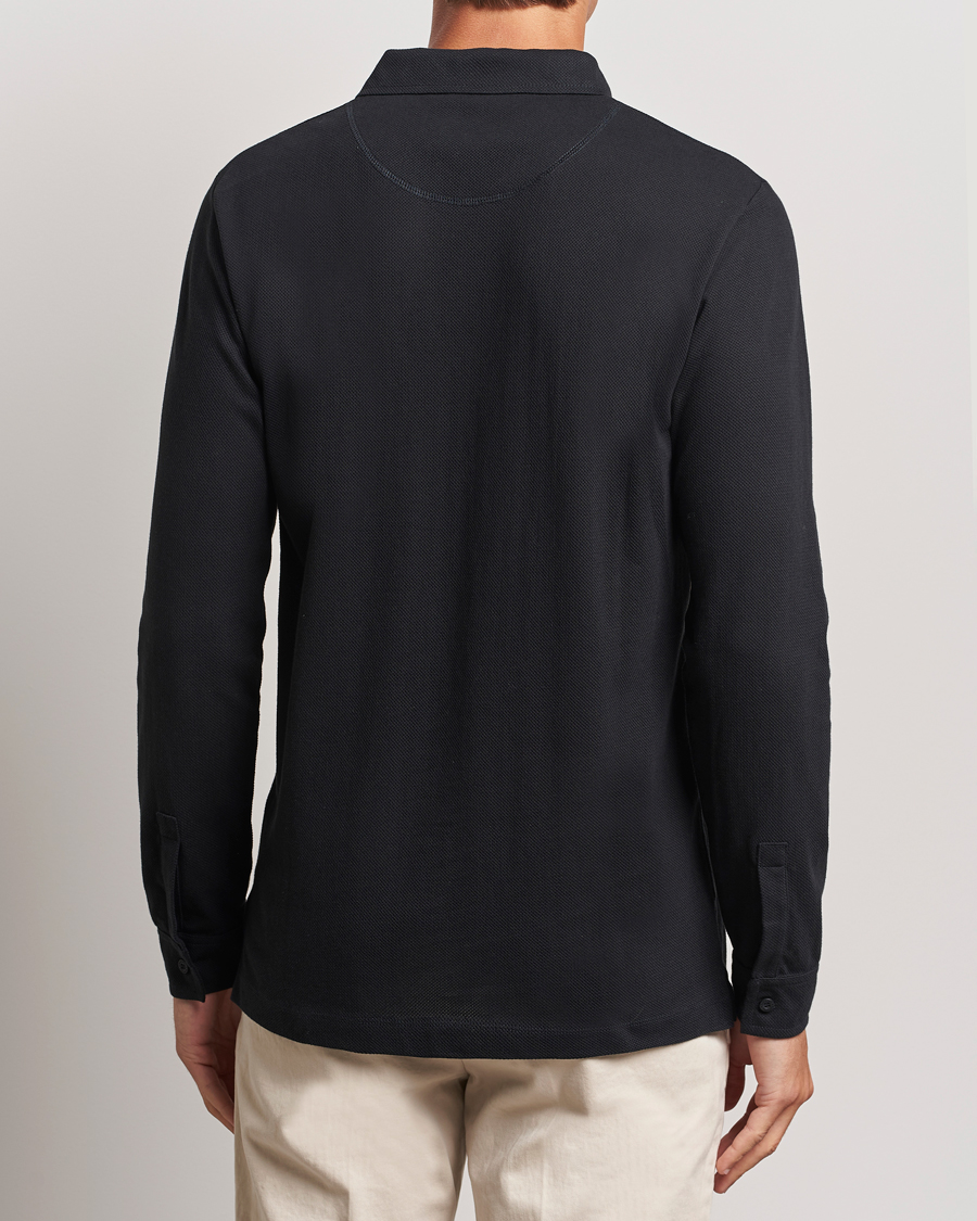 Herren | Pullover | Sunspel | Riviera Long Sleeve Polo Black