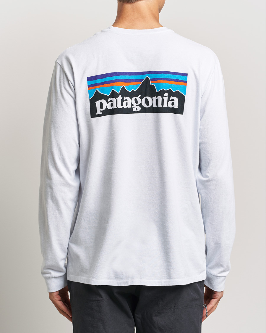 Herren | T-Shirts | Patagonia | P-6 Logo Responsibili LS T-Shirt White