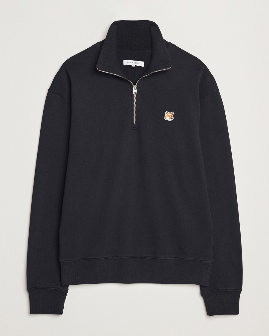 Herren | Pullover | Maison Kitsuné | Fox Head Half Zip Sweatshirt Black