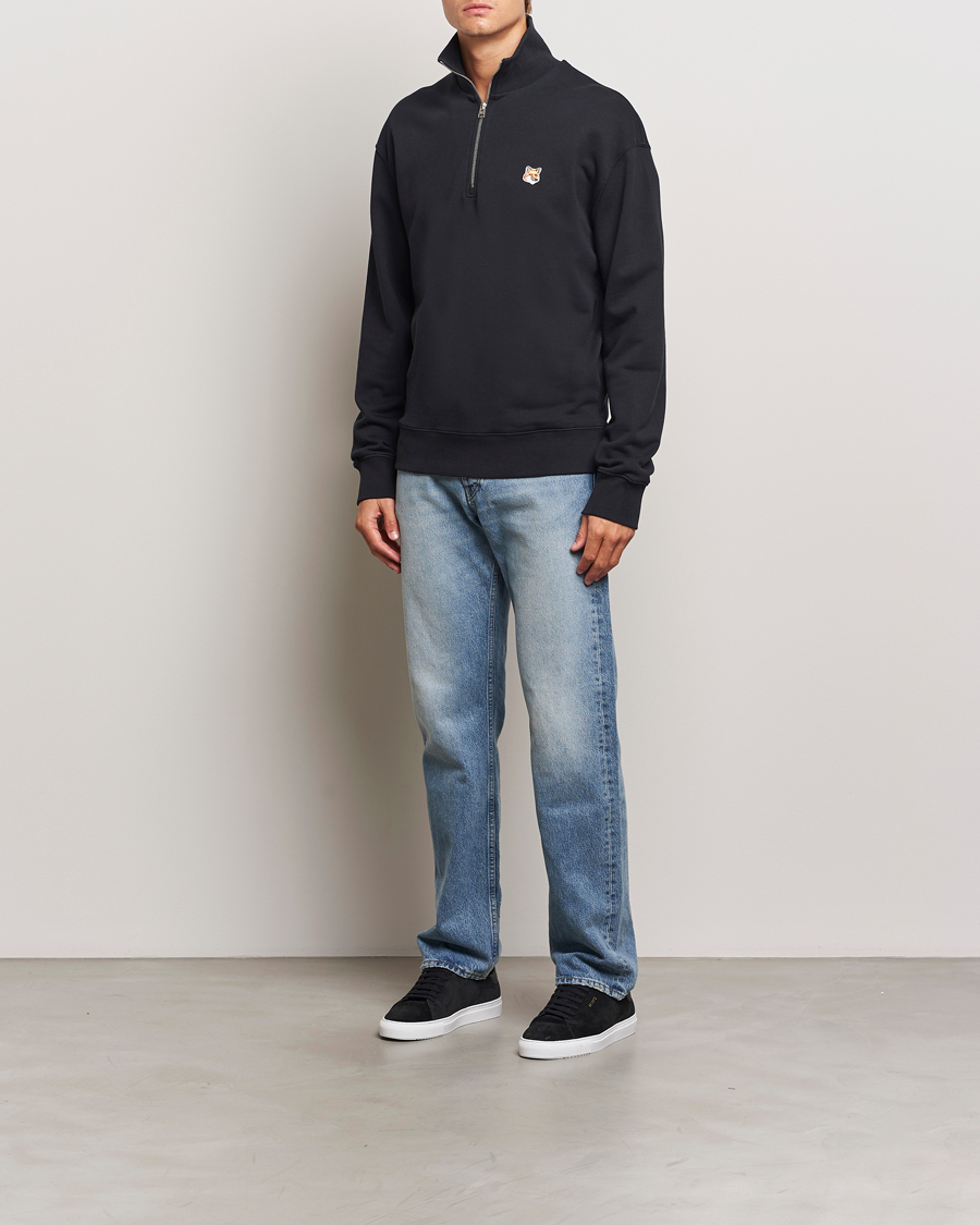 Herren | Pullover | Maison Kitsuné | Fox Head Half Zip Sweatshirt Black