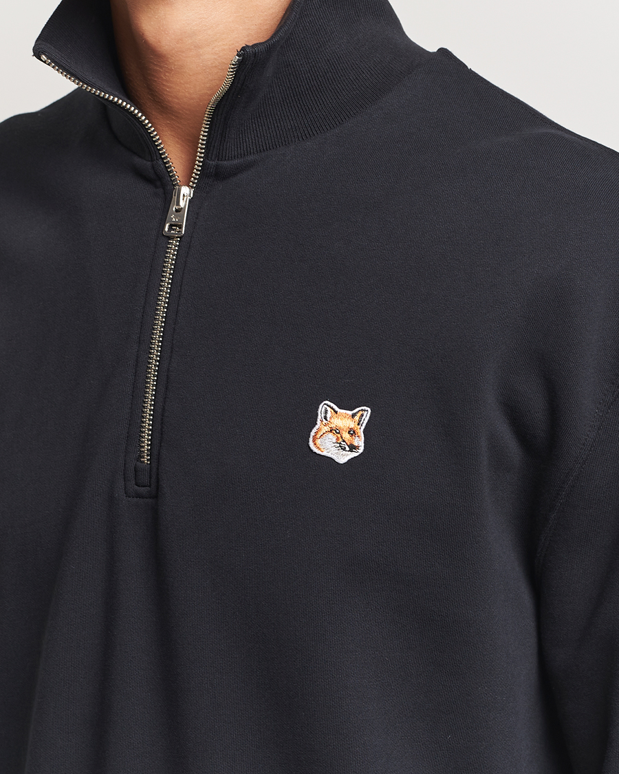 Herren | Pullover | Maison Kitsuné | Fox Head Half Zip Sweatshirt Black