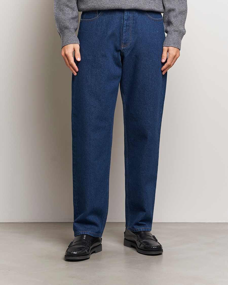 Herren | Jeans | Maison Kitsuné | Straight Fit Jeans Stone Washed Indigo