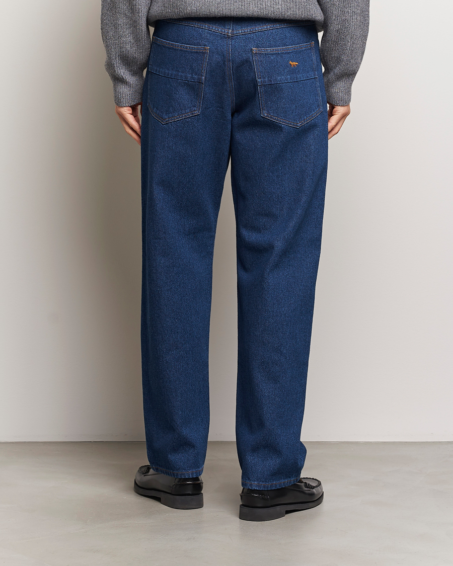 Herren | Jeans | Maison Kitsuné | Straight Fit Jeans Stone Washed Indigo
