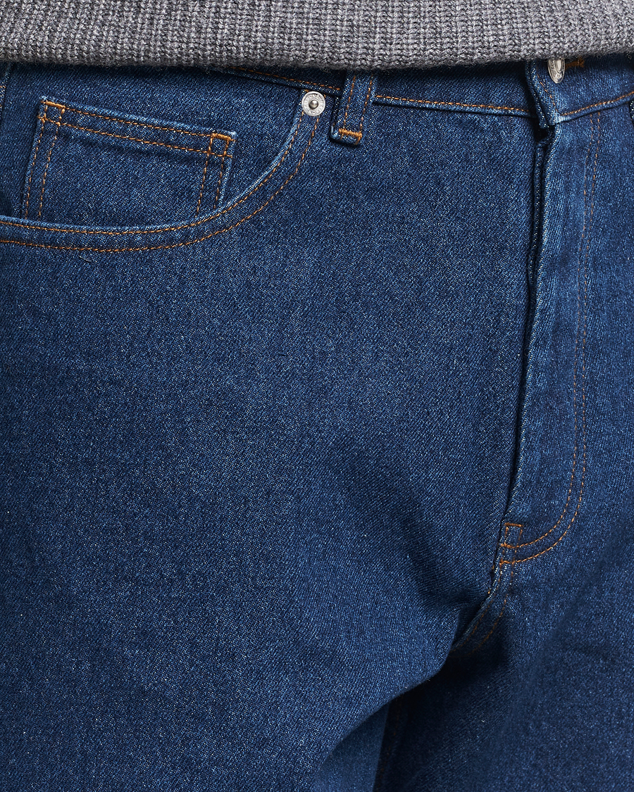 Herren | Jeans | Maison Kitsuné | Straight Fit Jeans Stone Washed Indigo
