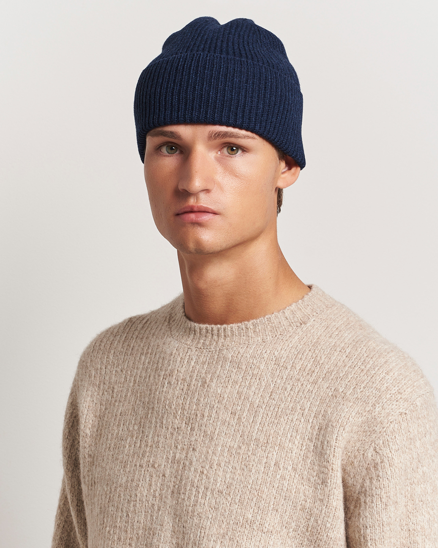 Herren | Mützen | Colorful Standard | Merino Wool Beanie Marine Blue