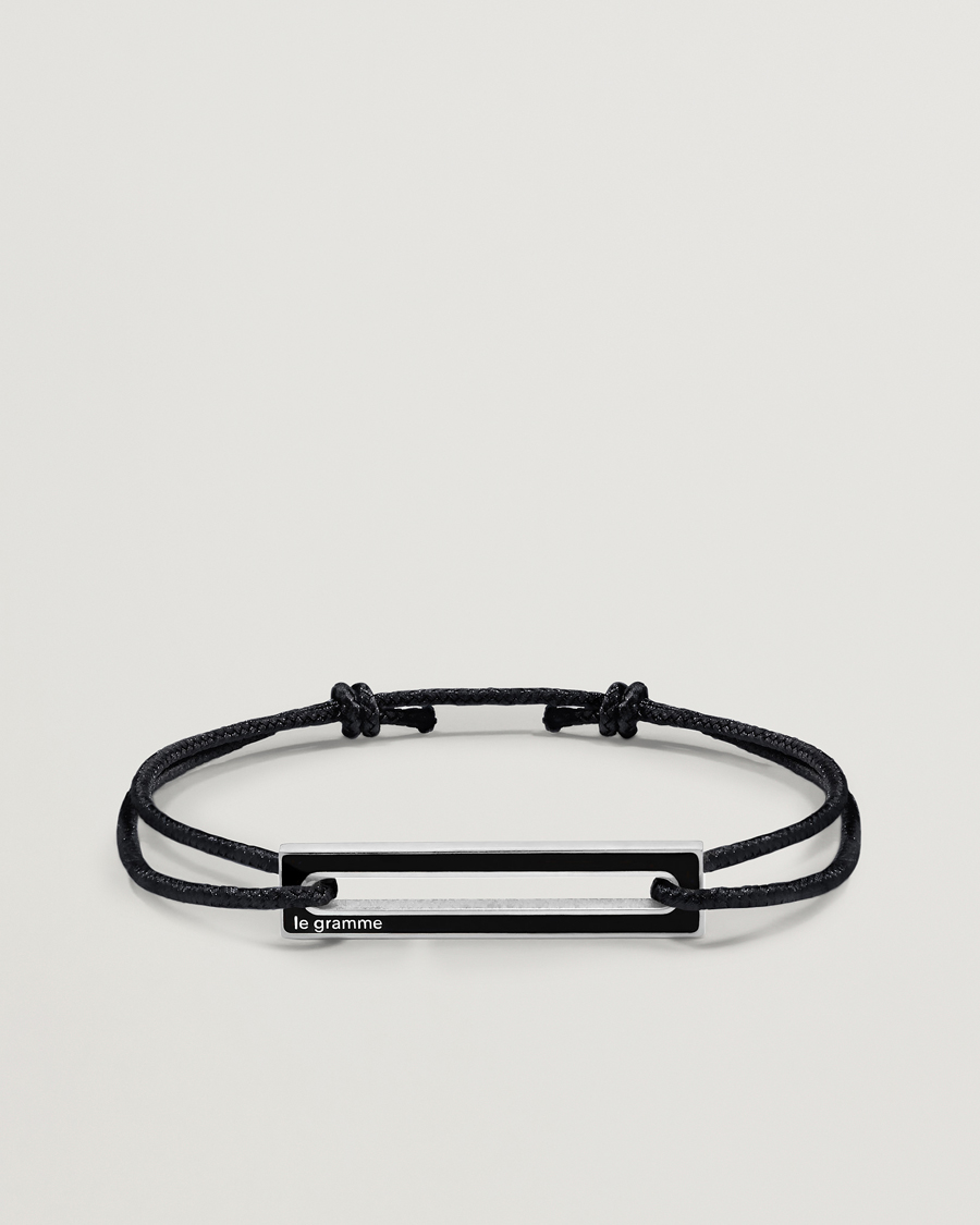 Herren | Schmuck | LE GRAMME | Lacquered Cord Bracelet Black