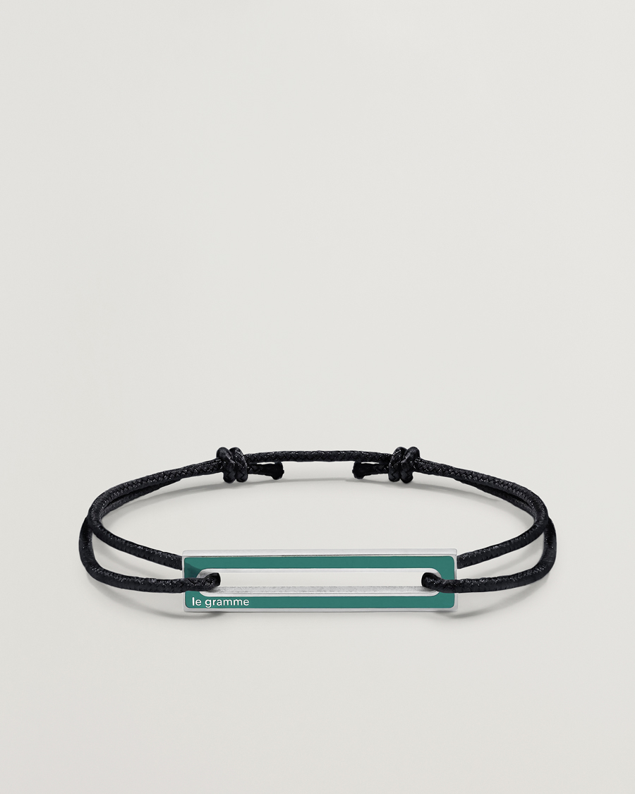 Herren | Schmuck | LE GRAMME | Lacquered Cord Bracelet Green