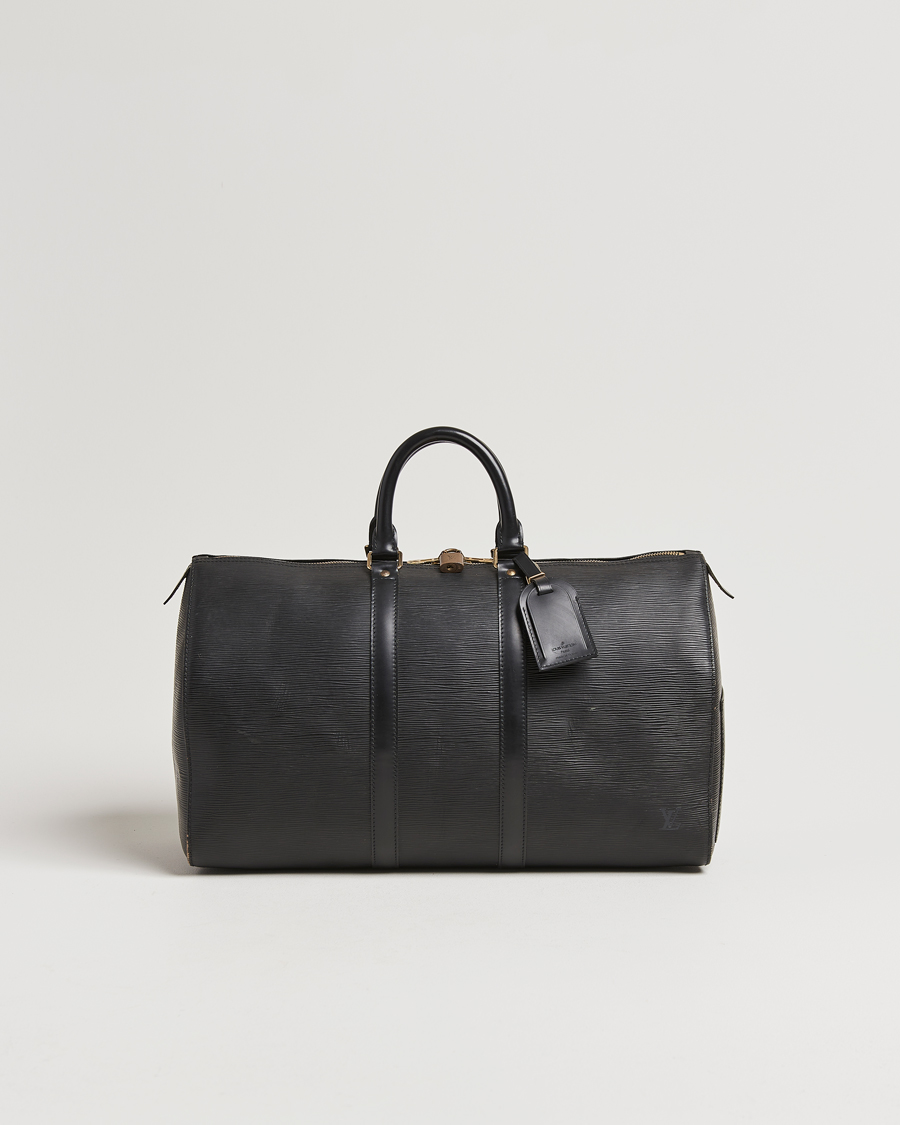 Herren | Louis Vuitton Pre-Owned Keepall 45 Epi Leather Travel Bag Black | Louis Vuitton Pre-Owned | Keepall 45 Epi Leather Travel Bag Black