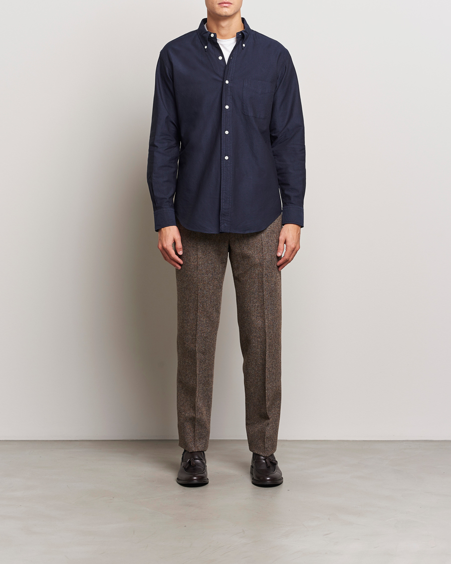 Herren | Hemden | Kamakura Shirts | Vintage Ivy Oxford Button Down Shirt Navy