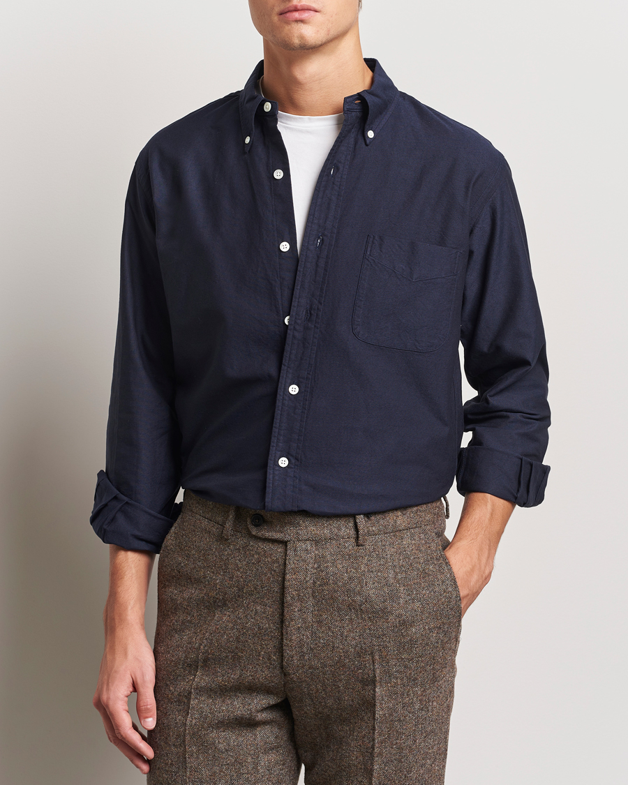 Herren | Hemden | Kamakura Shirts | Vintage Ivy Oxford Button Down Shirt Navy