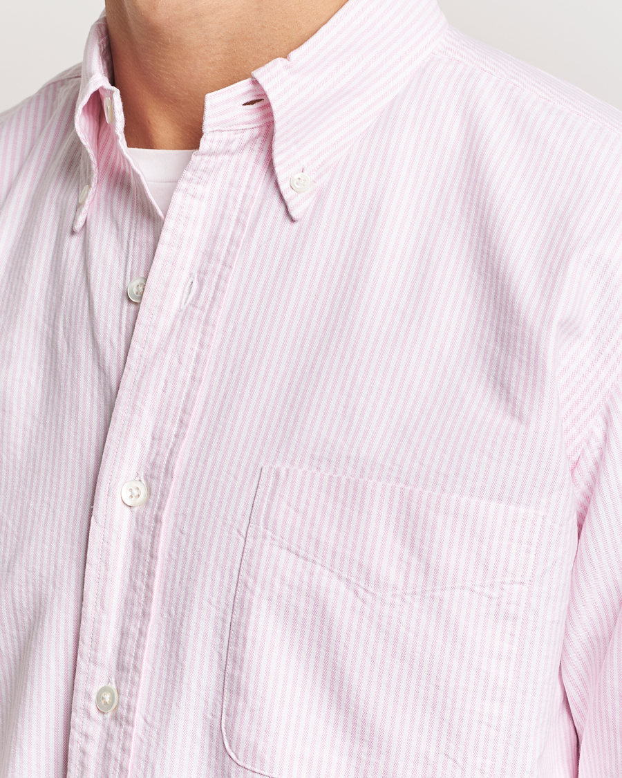 Herren | Hemden | Kamakura Shirts | Vintage Ivy Oxford Button Down Shirt Pink Stripe